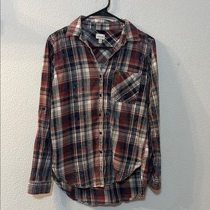 Sneak Peek Red and Black Casual Button Down Shirt